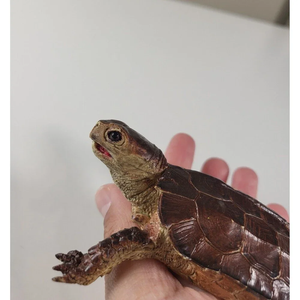 AAA Notched Rubber Tortoise Turtle Figure Realistic Discontinued Brown 4.75” L